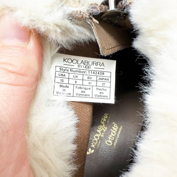 Koolaburra by Ugg Tan Suede Ankle Booties Women's Sz 10 Front Zip Faux Fir Trim - Picture 8 of 9